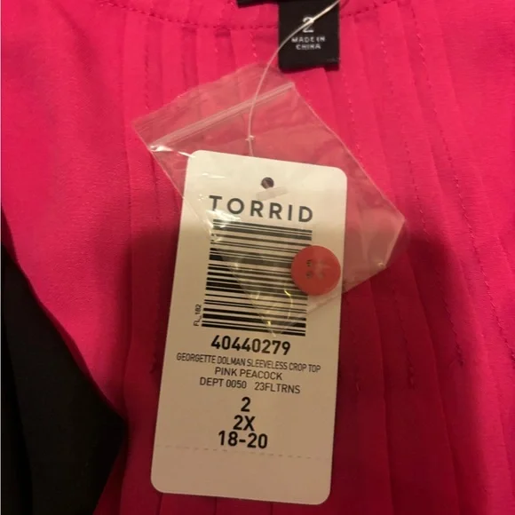 Set of 2 size 18(2x) tops from torrid. One pink one black, Brand NWT! - Picture 3 of 9